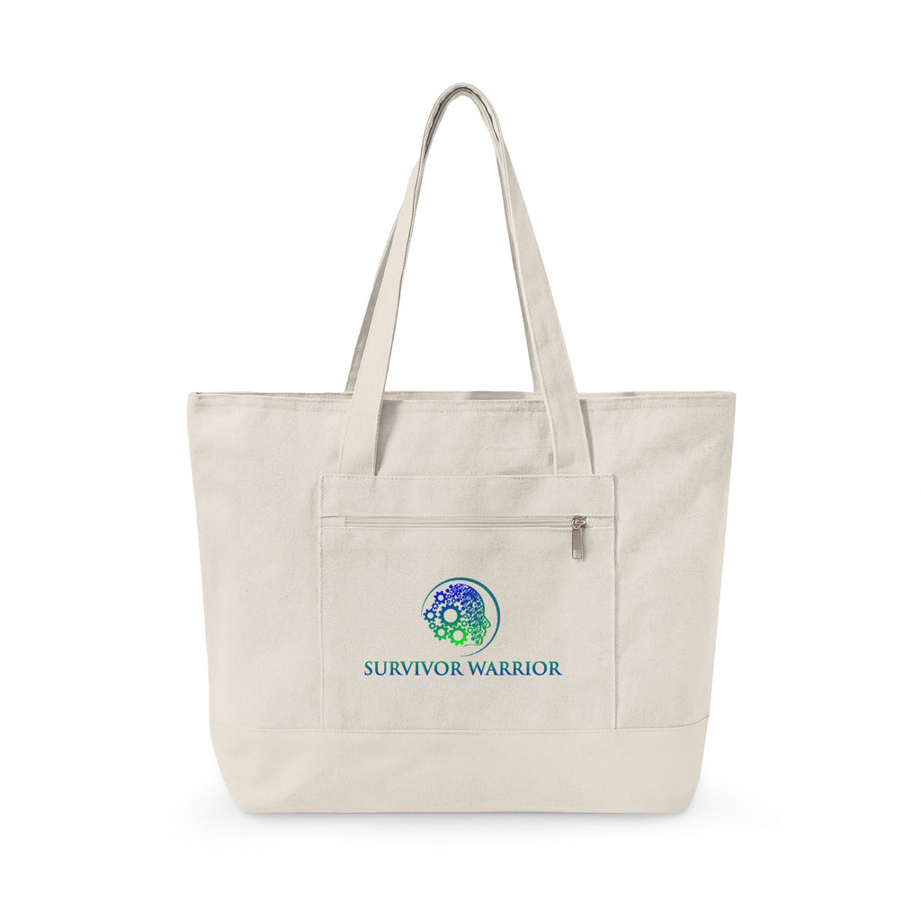 Zippered Canvas Tote