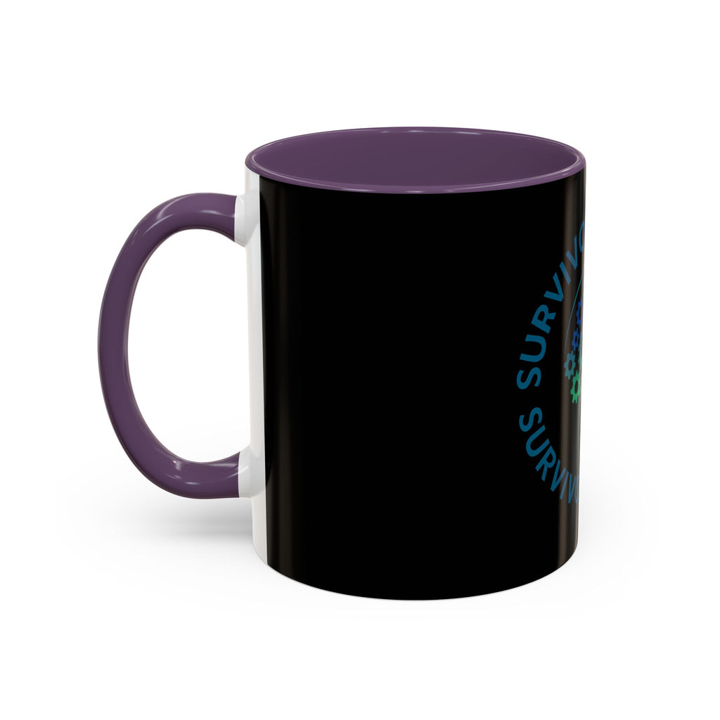 Survivor Warrior Coffee Mug — Neurodiversity Awareness Accent Mug (11/15oz)