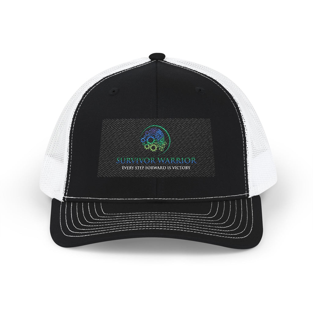 Embroidered Trucker Cap — Earth Logo Snapback Mesh Hat