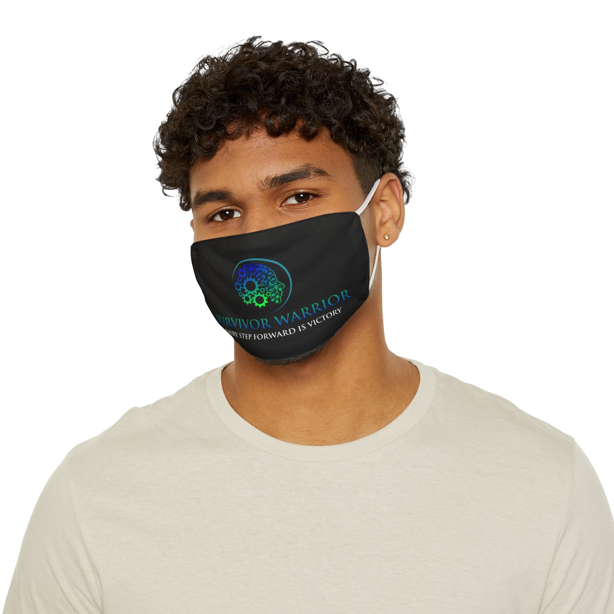 Survivor Warrior Face Mask — 'Every Step Forward Is Victory' Polyester Mask