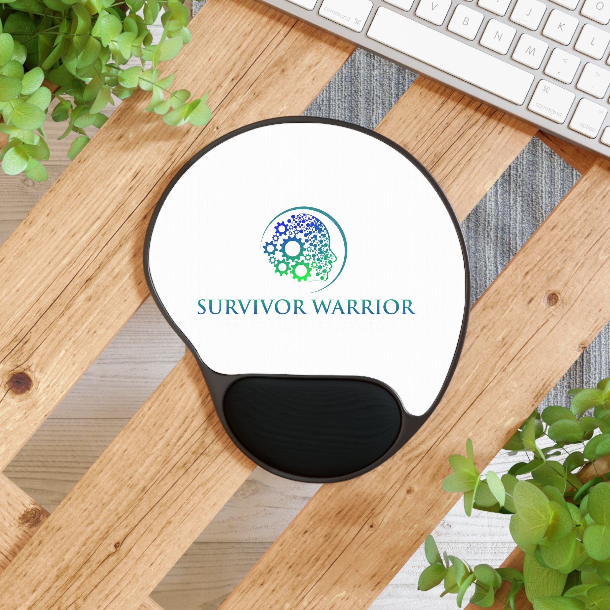 Survivor Warrior Mouse Pad with Ergonomic Wrist Rest — Supportive Computer Accessory for Survivors & Caregivers