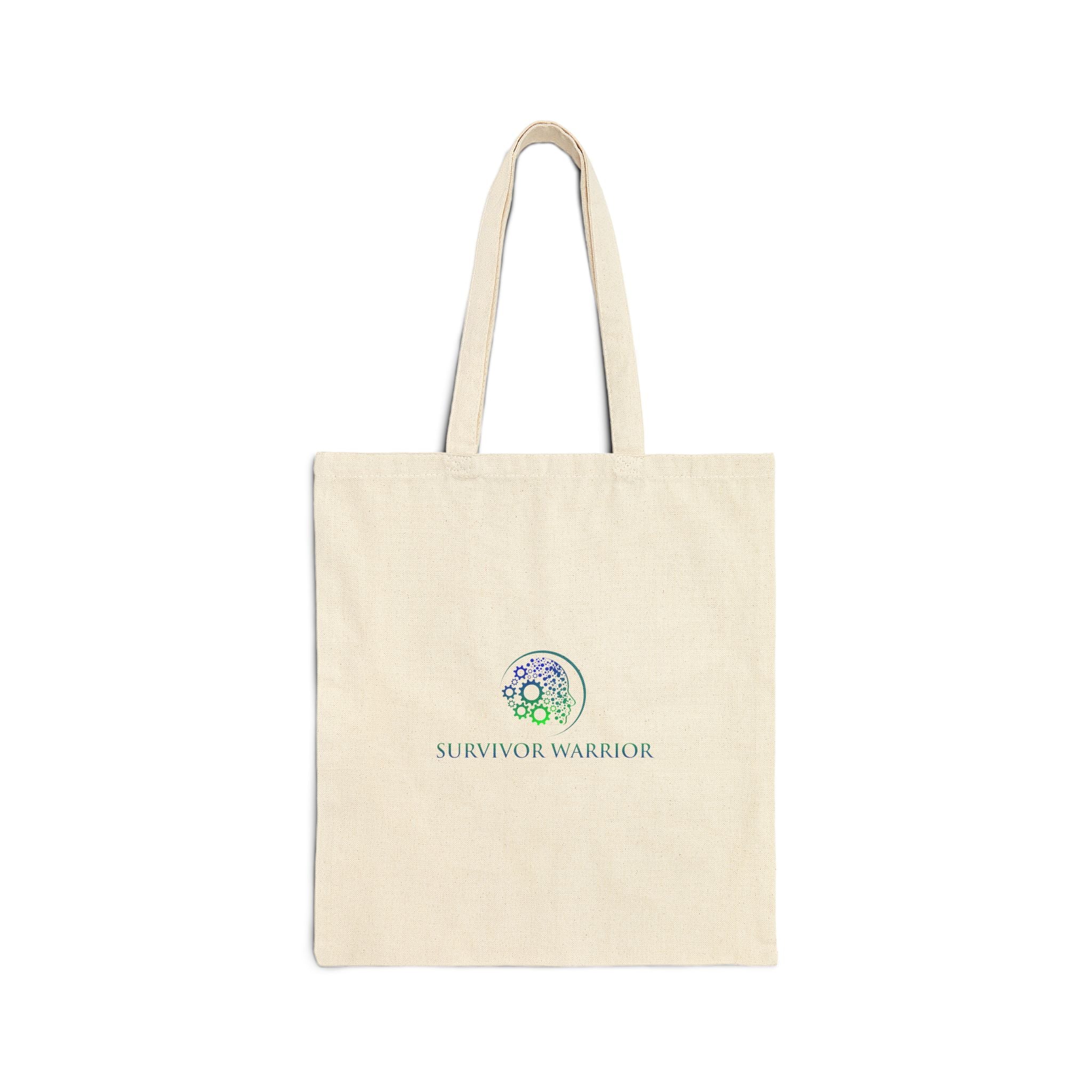 Survivor Warrior Cotton Tote Bag — Inspirational Awareness Canvas Shopper