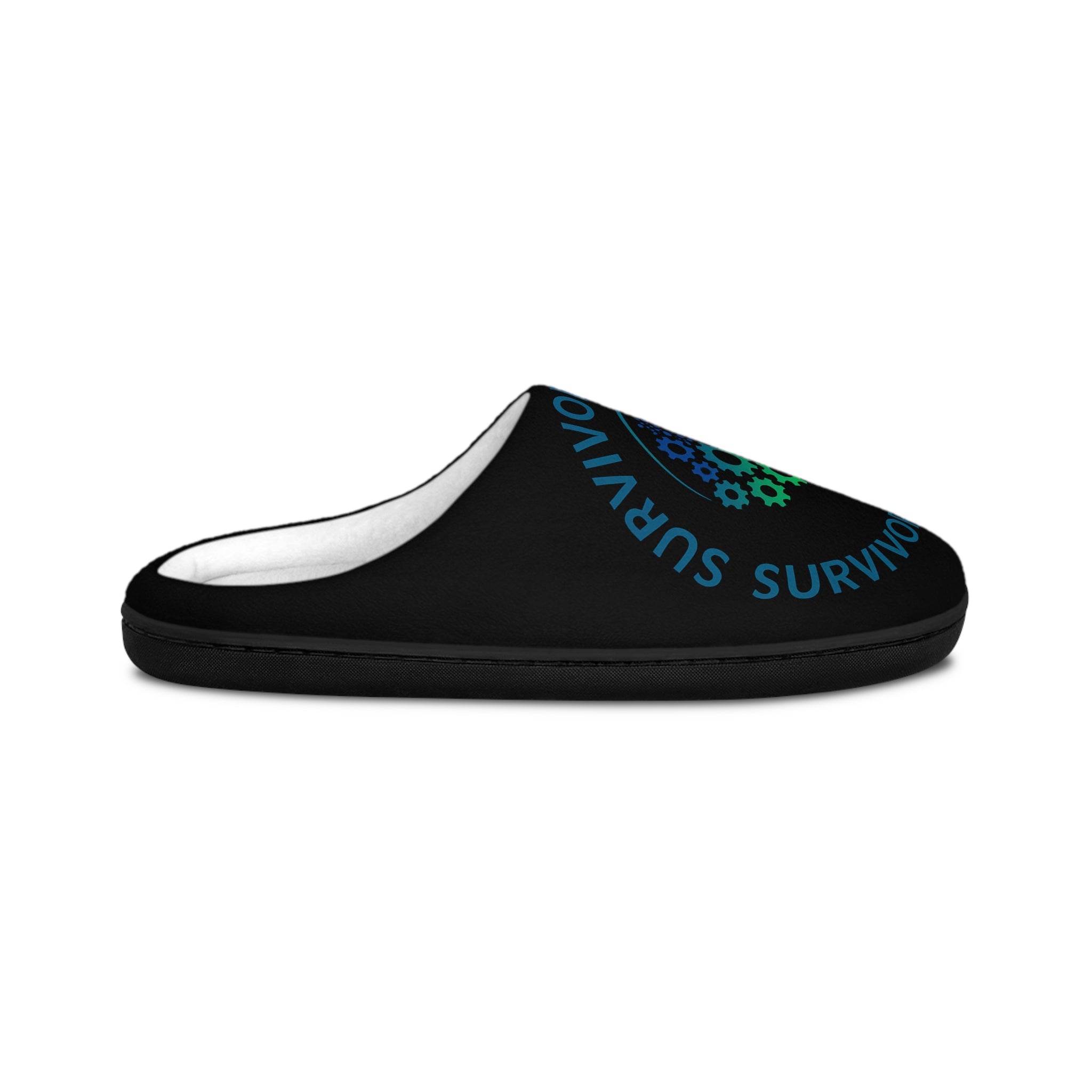 Survivor Pride Women's Indoor Slippers — Comfort House Shoes with Recovery Awareness Gear Wheel Design