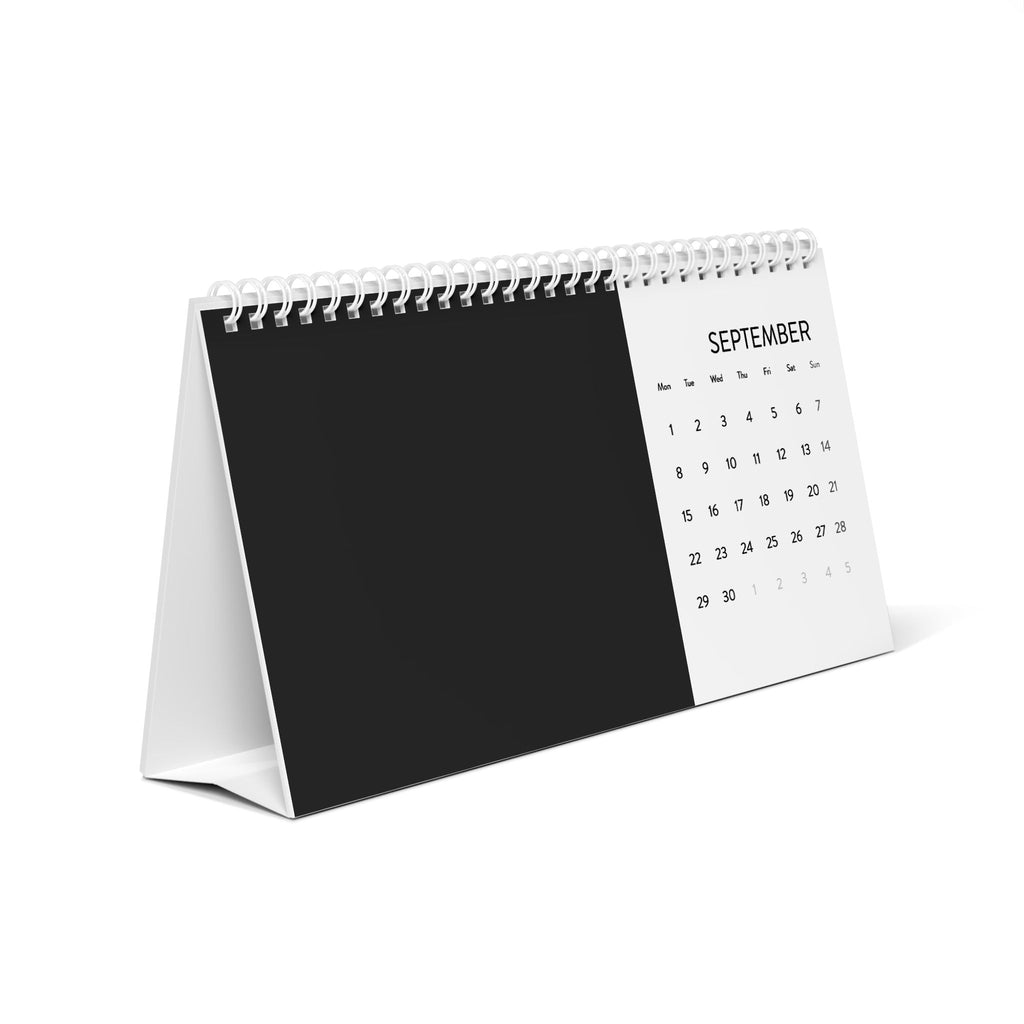 2025 Minimal Desk Calendar — Grid Month Planner