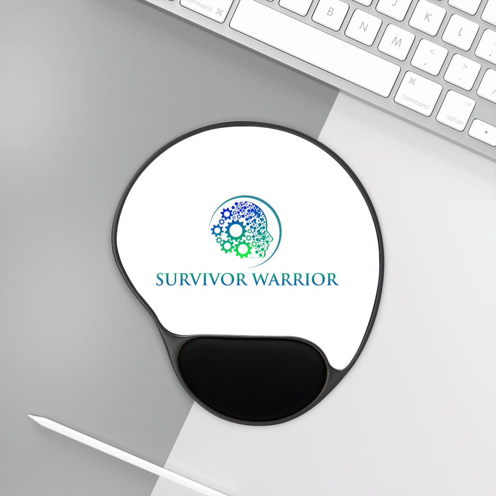Survivor Warrior Mouse Pad with Ergonomic Wrist Rest — Supportive Computer Accessory for Survivors & Caregivers