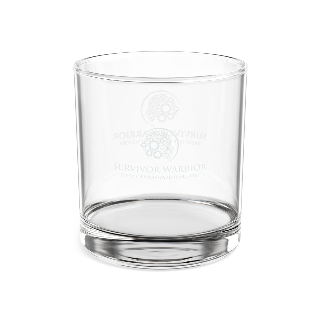 Engraved 10.5oz Whiskey Glass — Survivor Warrior Logo Rocks Glass