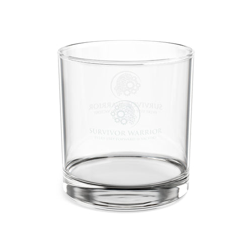 Engraved 10.5oz Whiskey Glass — Survivor Warrior Logo Rocks Glass