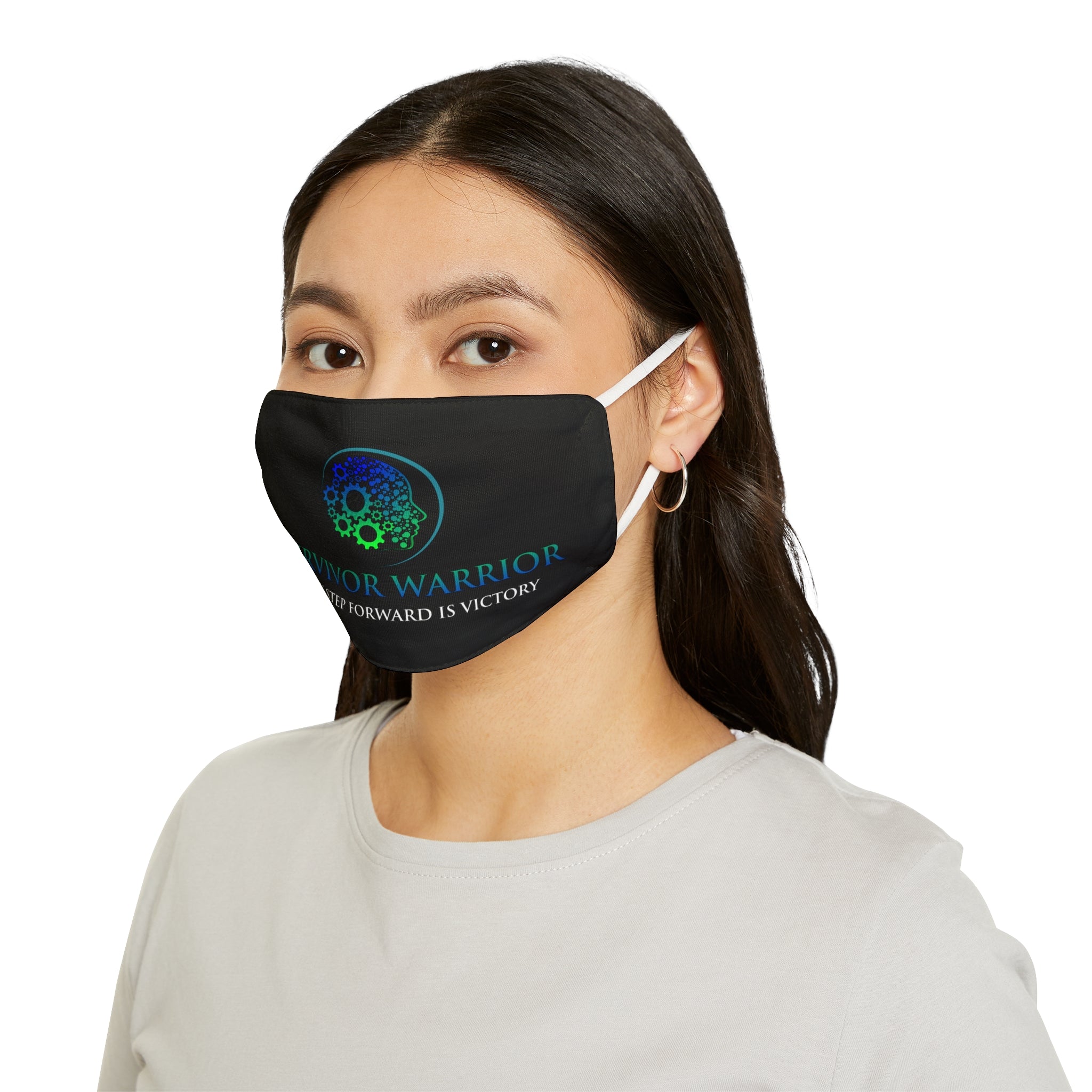 Survivor Warrior Face Mask — 'Every Step Forward Is Victory' Polyester Mask